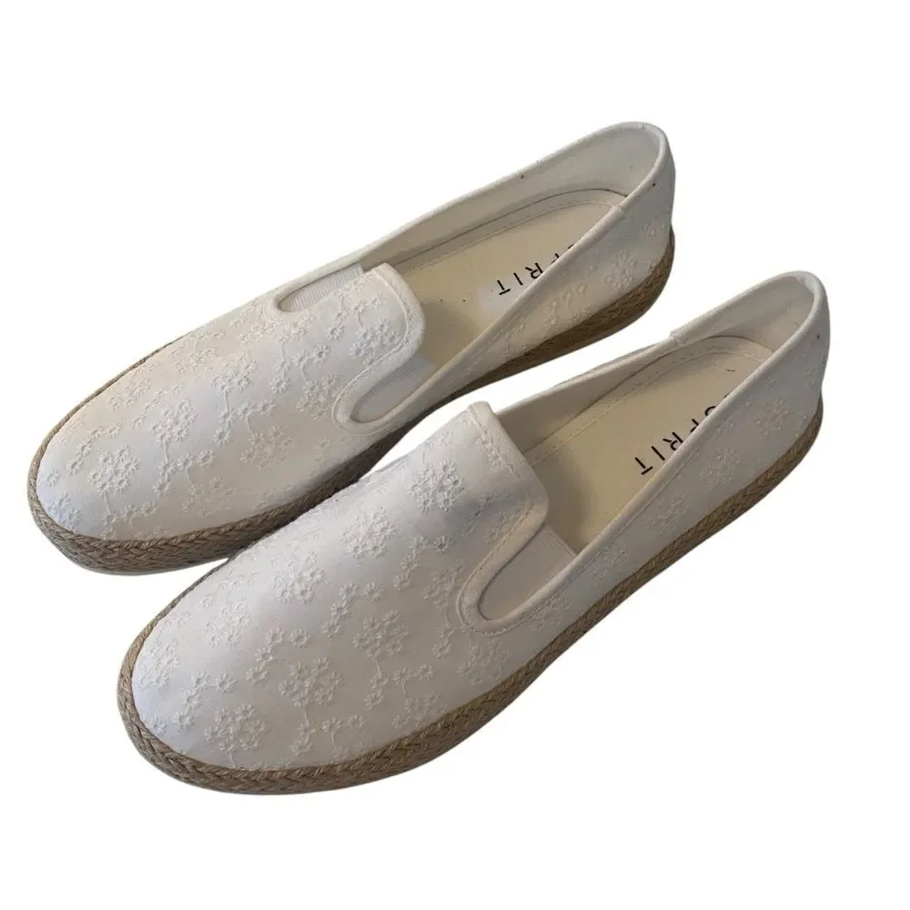 Esprit Nadine White Espadrille Slip-Ons in Ladies size 11M